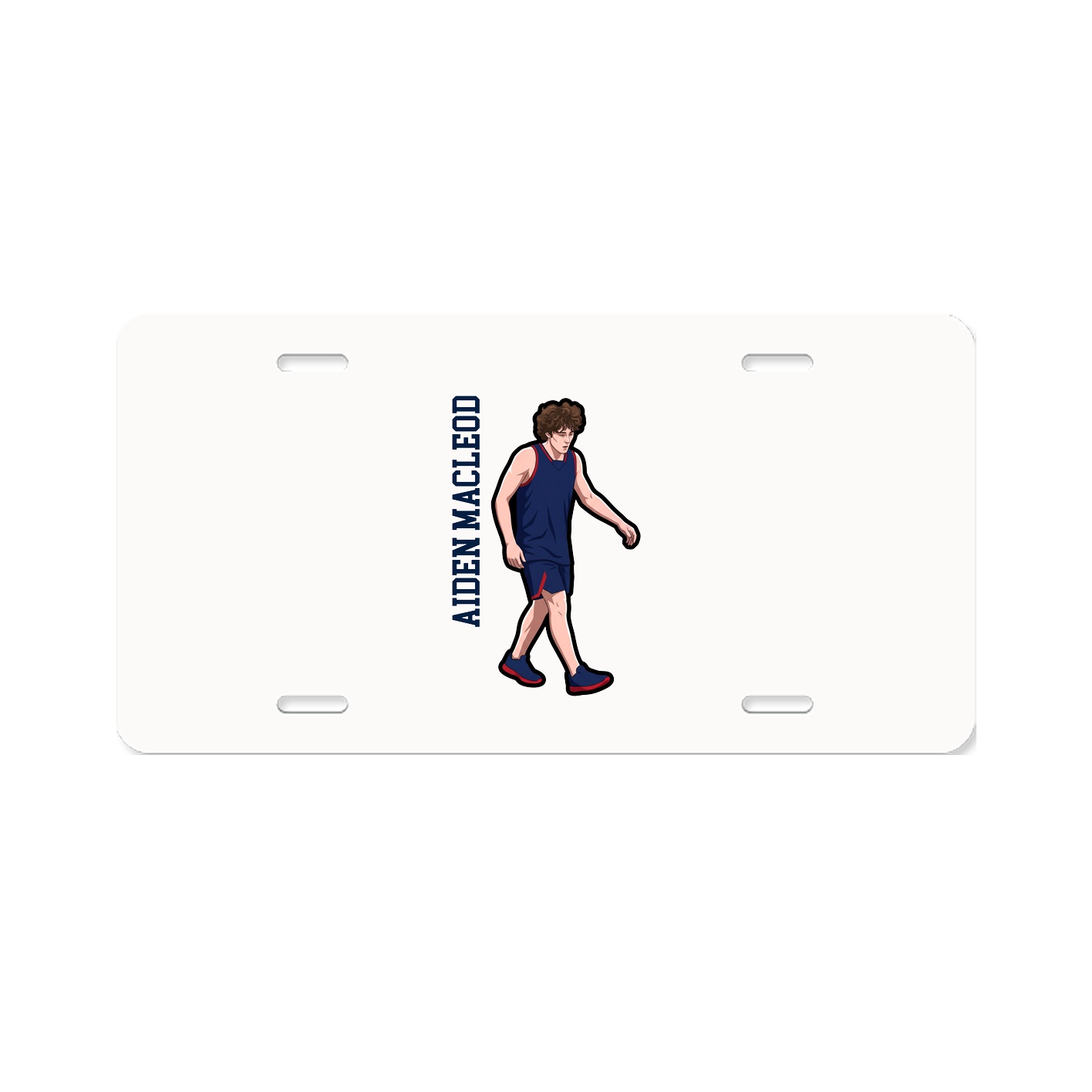 License Plate — Name Vertical in Classic