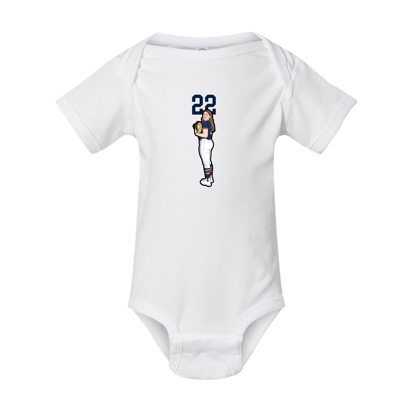 Baby Onesie — Number Top in White