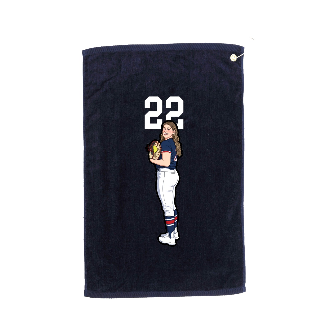 Golf Towel — Number Top in Navy