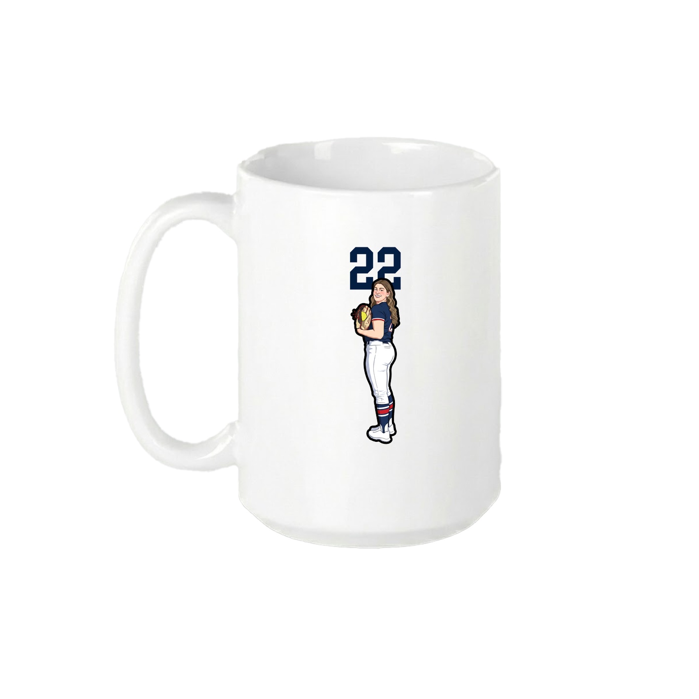 15oz Coffee Mug — Number Top in White
