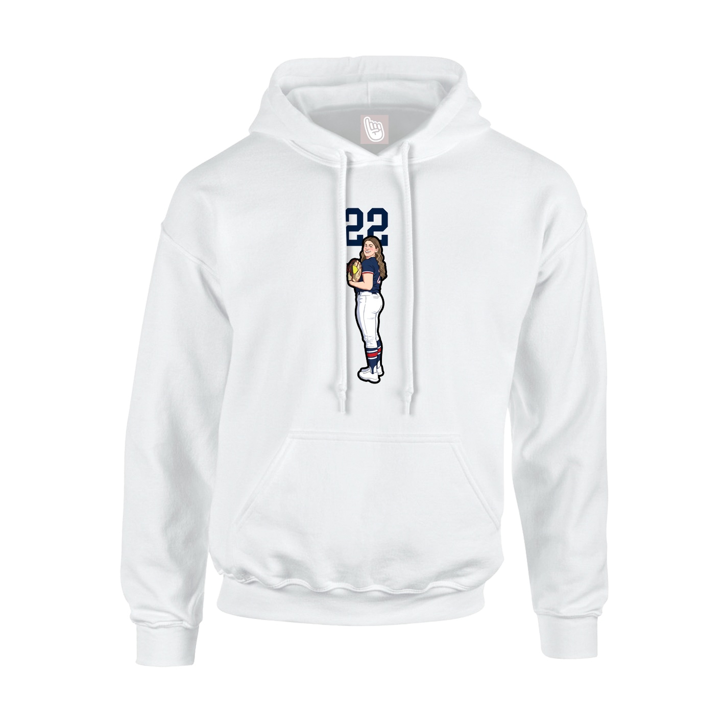 Hoodie — Number Top in White