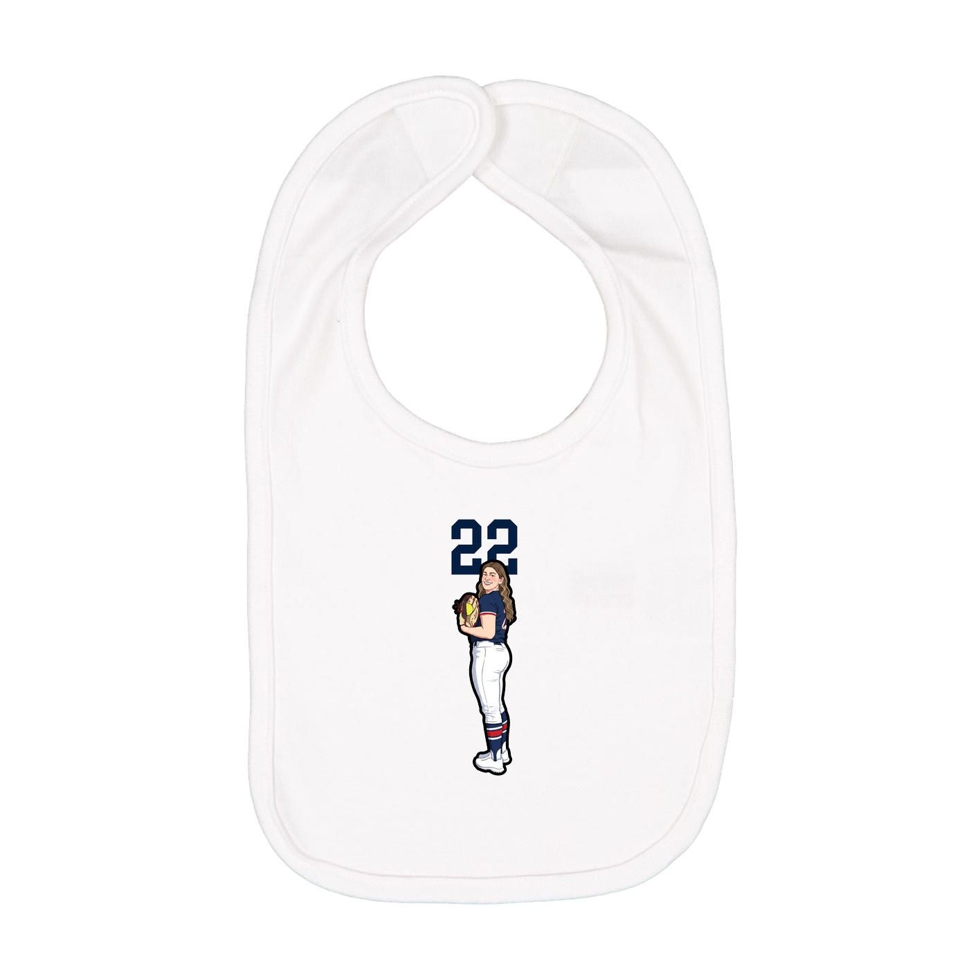 Infant Bib — Number Top in White