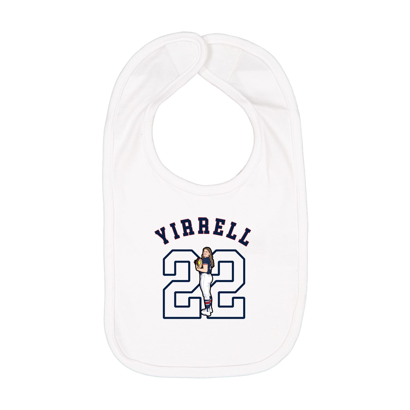 Infant Bib — Shirsey Arch in White
