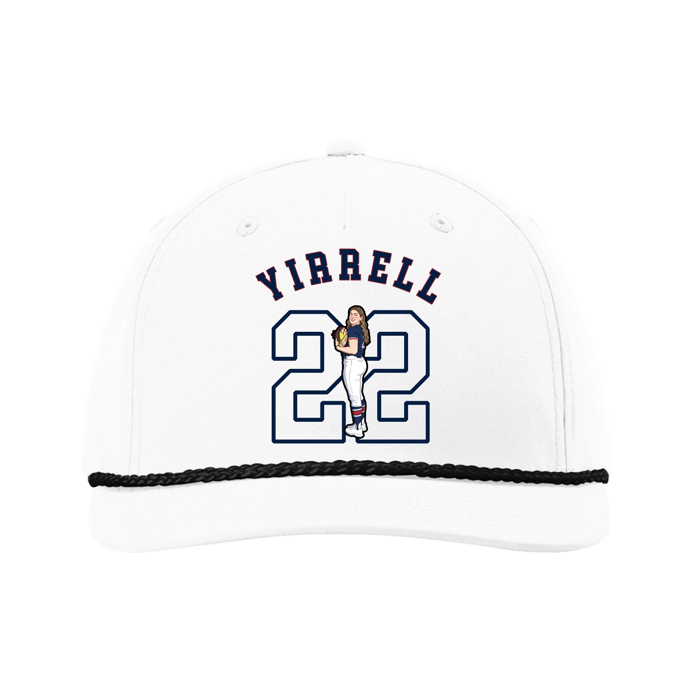 Five-Panel Classic Rope Cap — Shirsey Arch in White