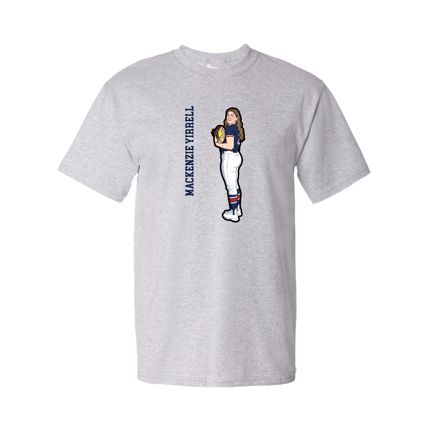 Youth Tee — Name Vertical in Grey