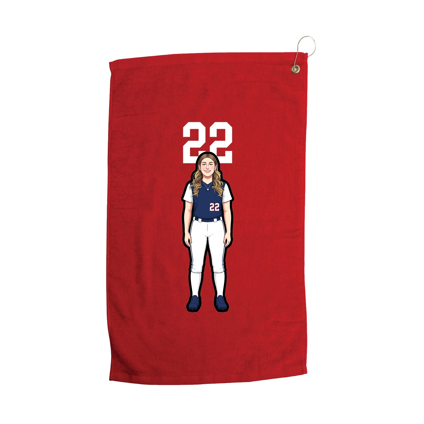 Golf Towel — Number Top in Red