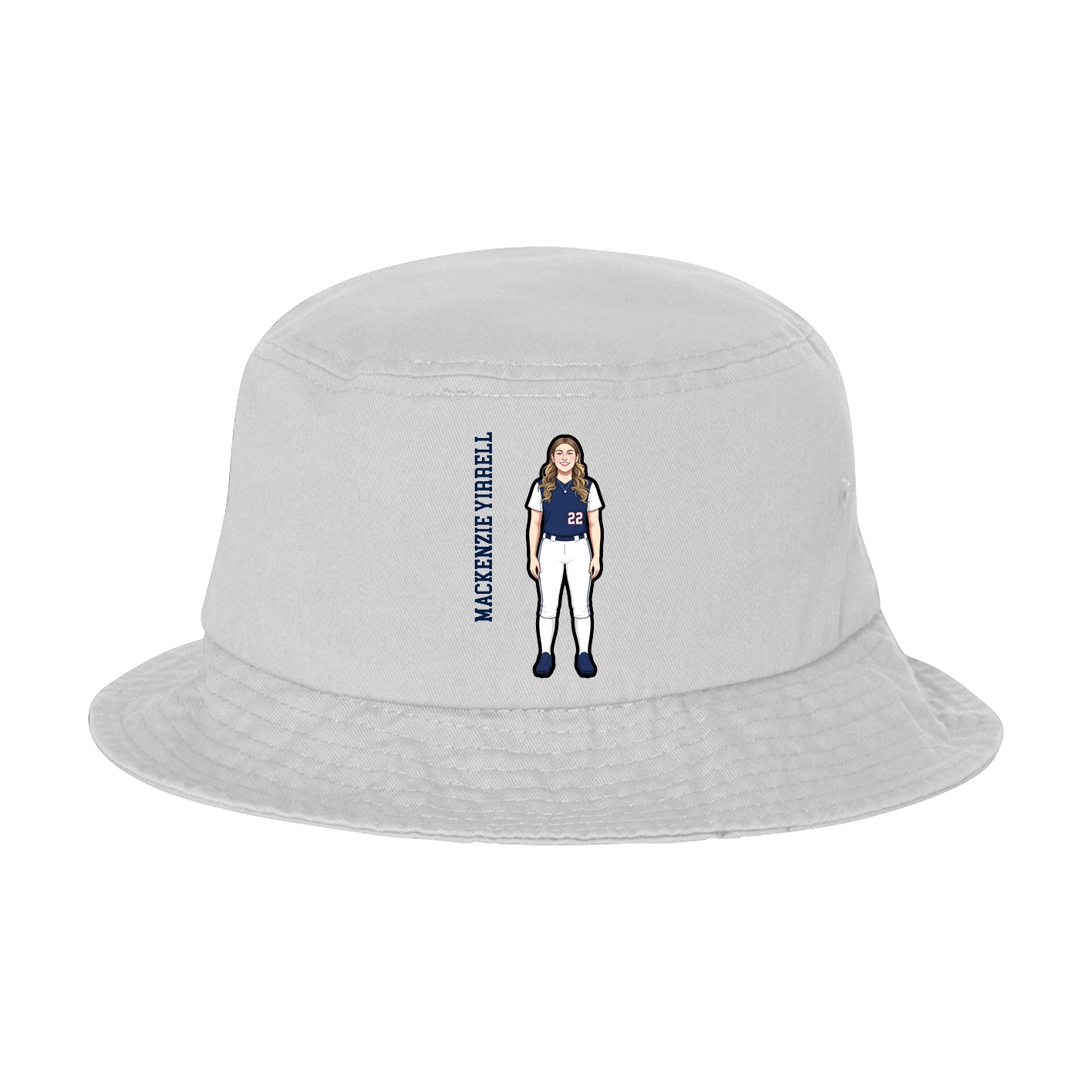 Bucket Cap — Name Vertical in White