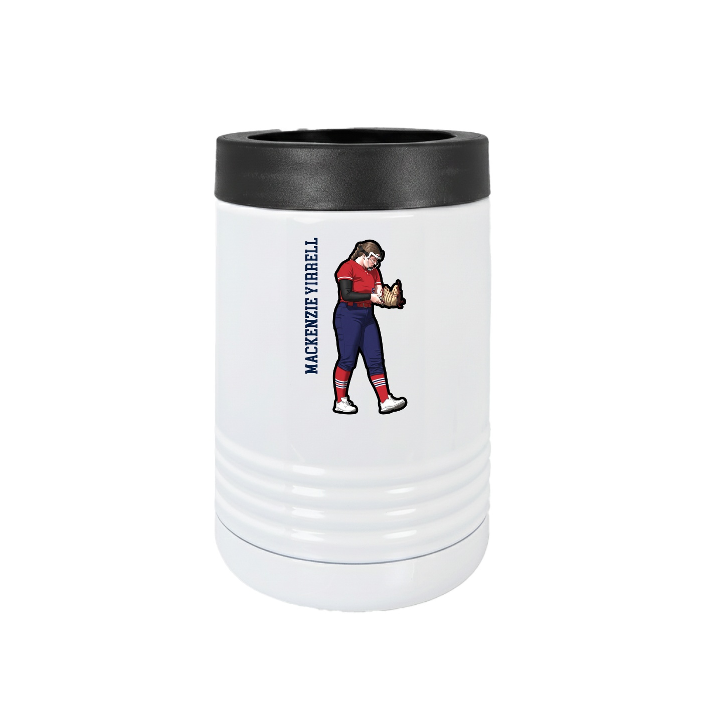 Beverage Holder — Name Vertical in White