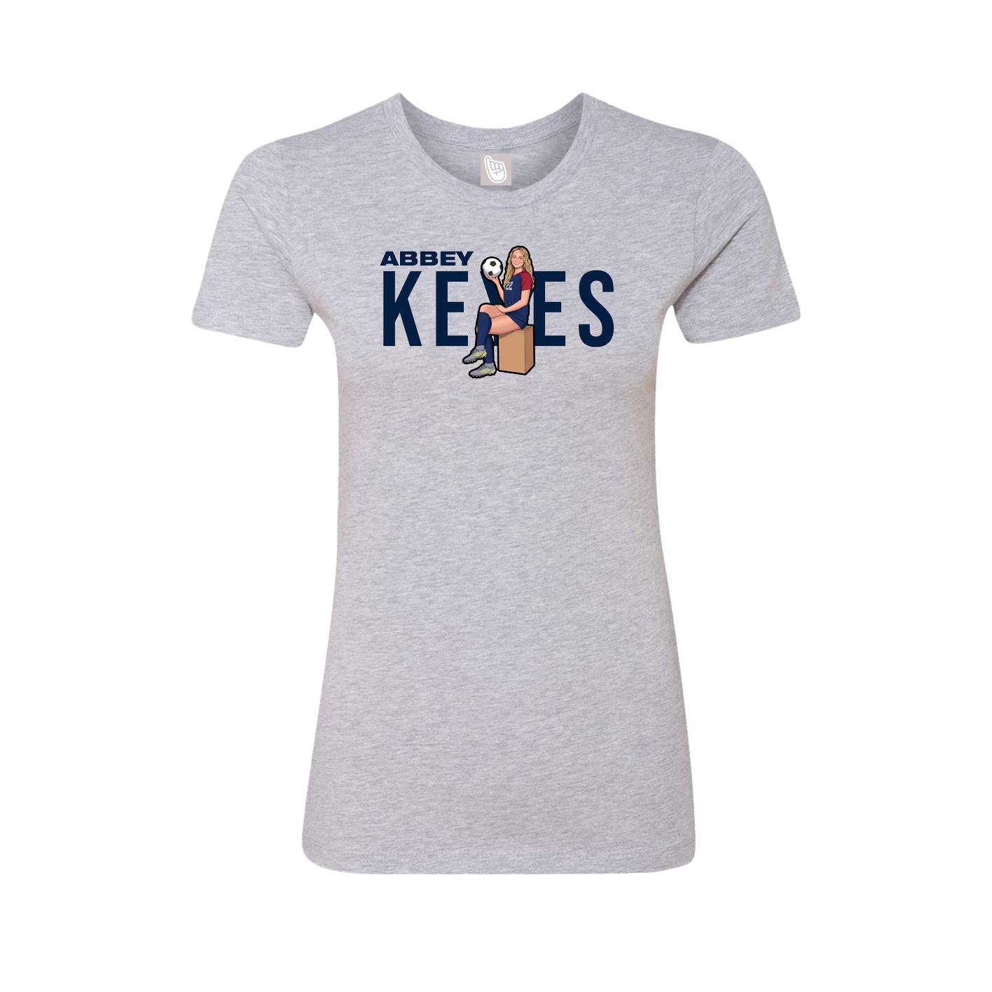 Fitted Women's Tee — Player Name in Grey