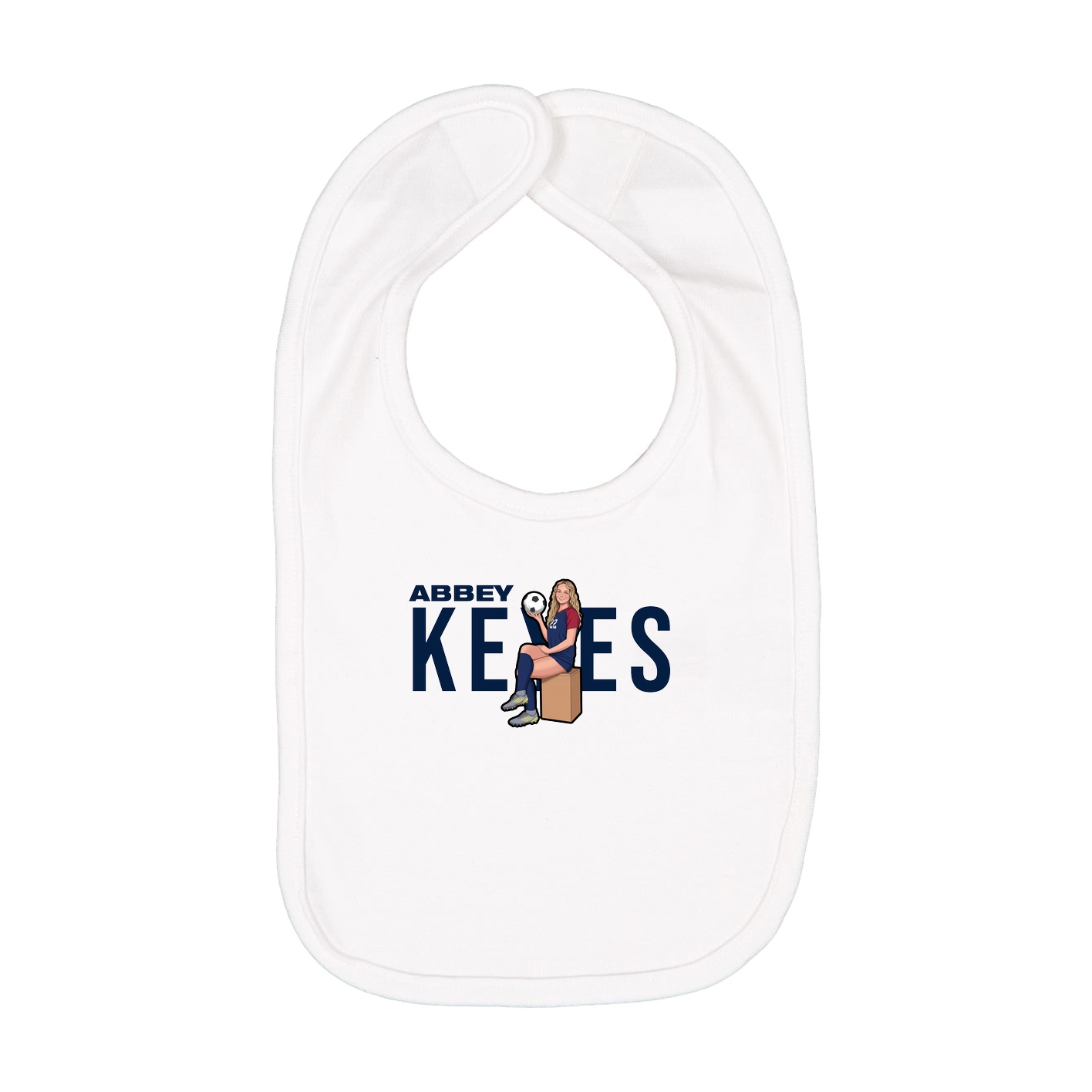 Infant Bib — Player Name in White
