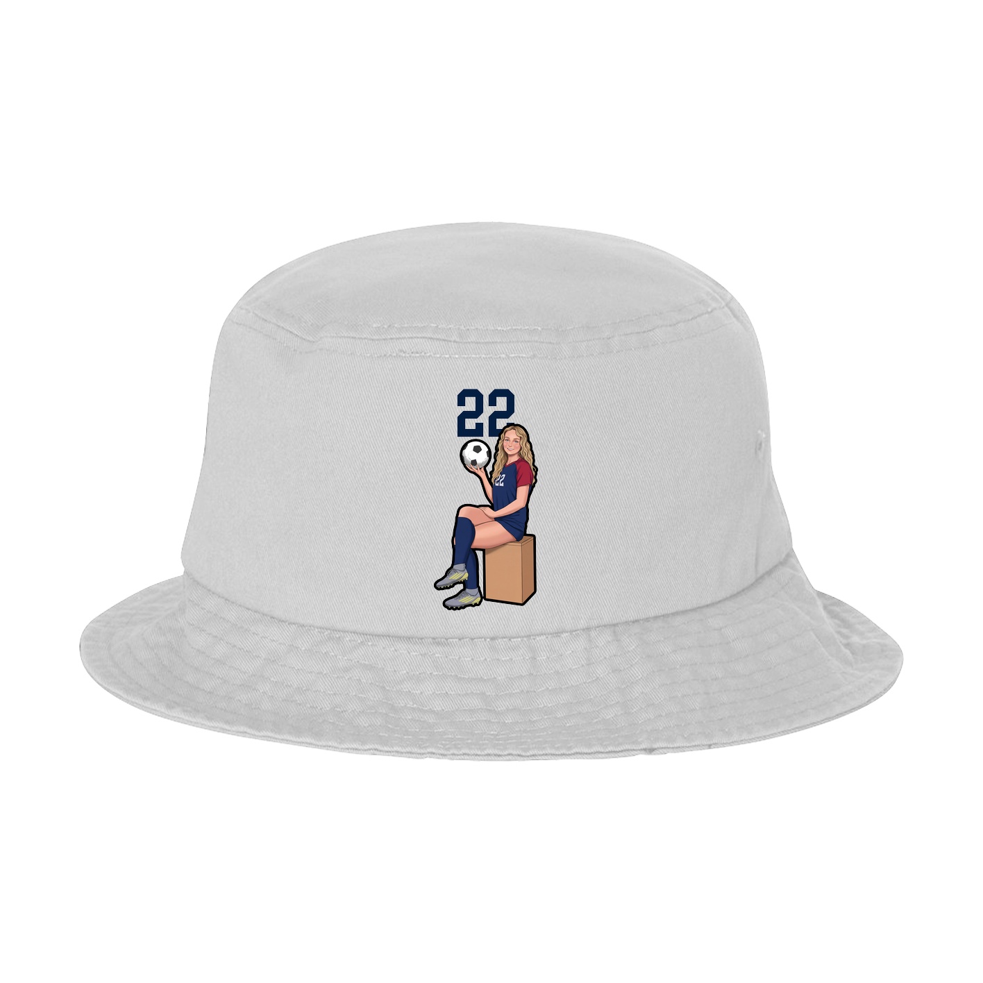 Bucket Cap — Number Top in White
