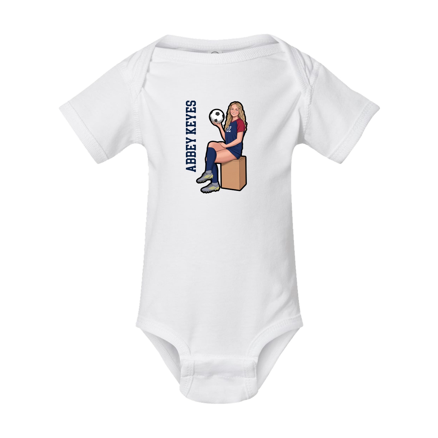 Baby Onesie — Name Vertical in White