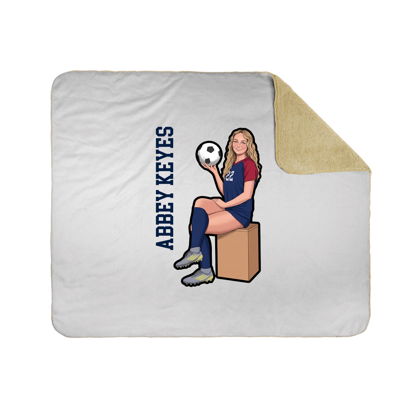 Throw Blanket — Name Vertical in White