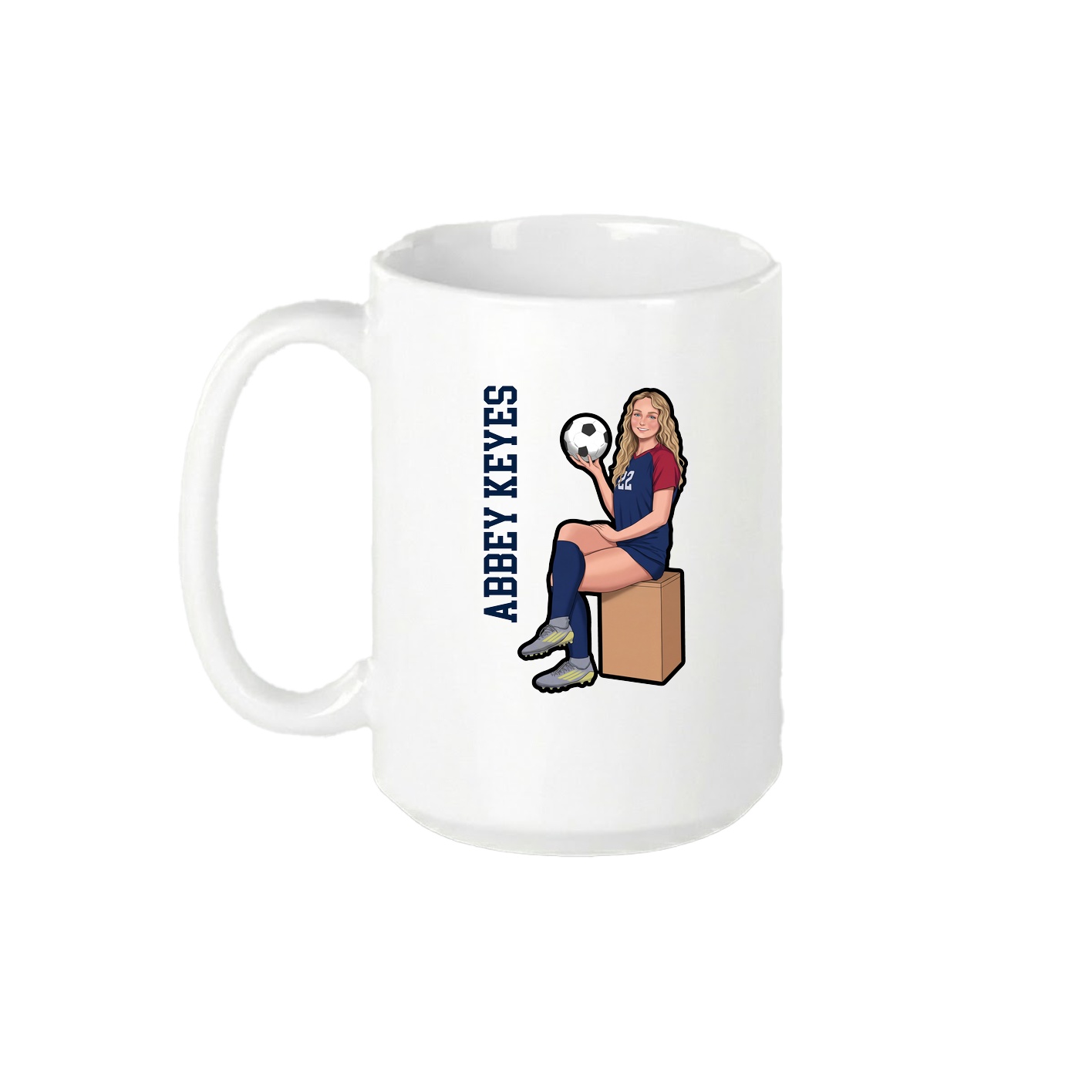 15oz Coffee Mug — Name Vertical in White