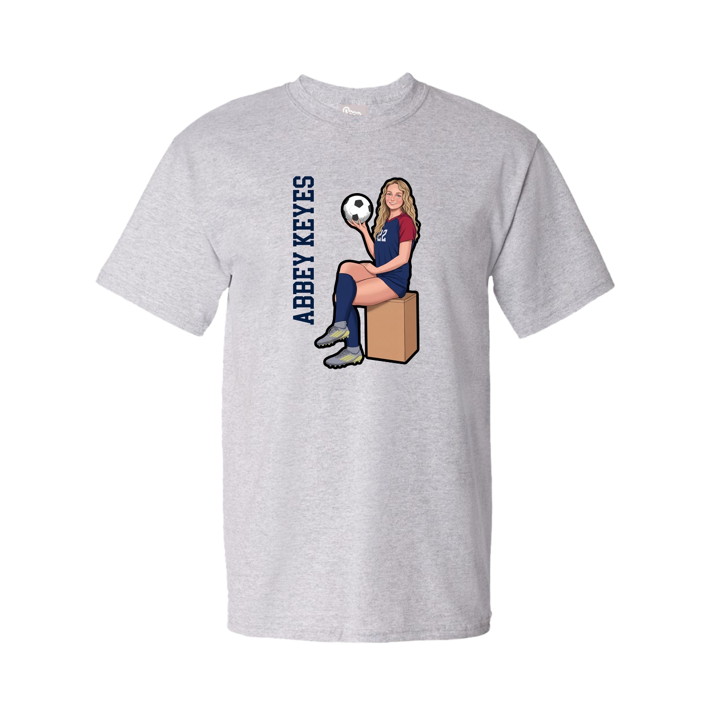 Tee — Name Vertical in Grey