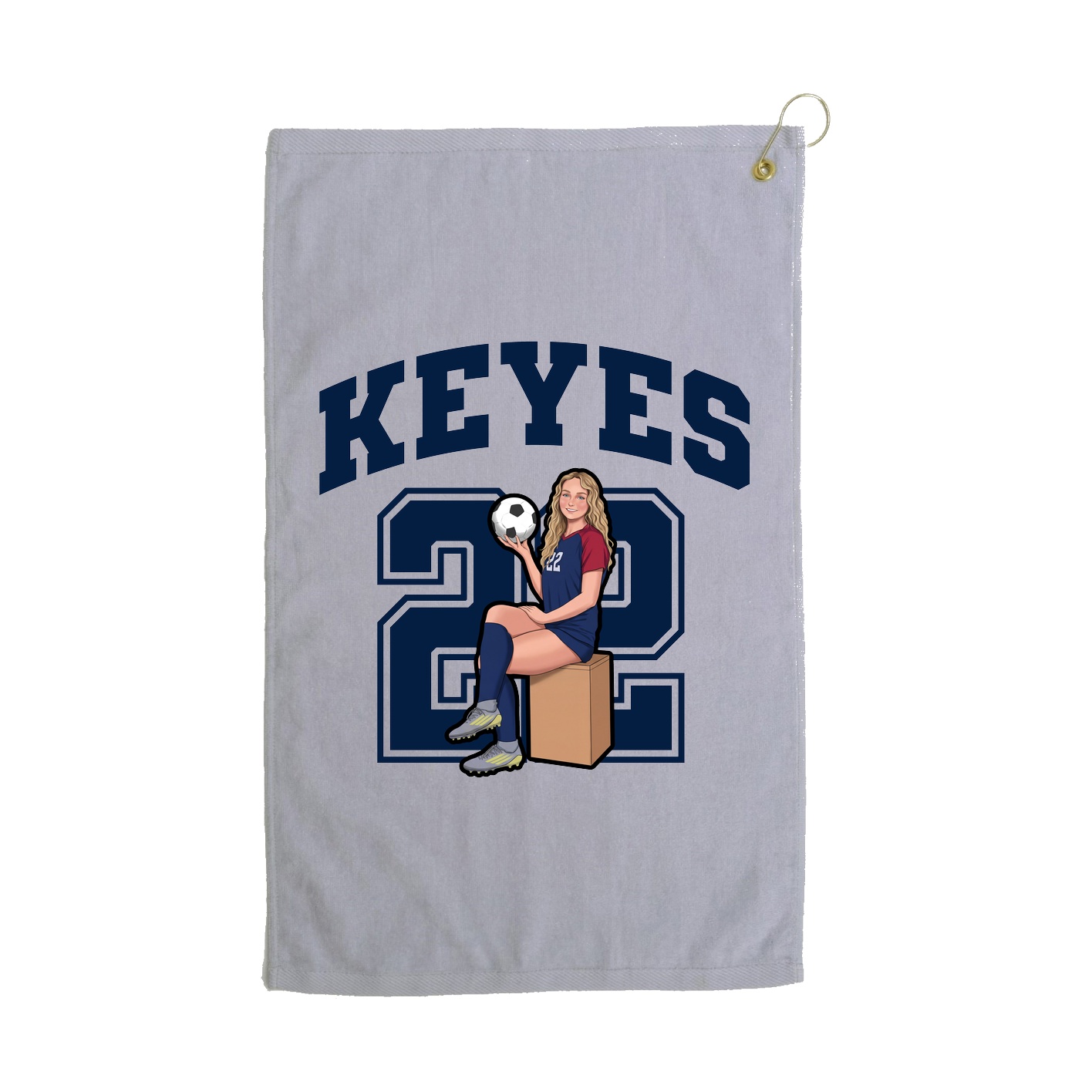 Golf Towel — Number in Grey