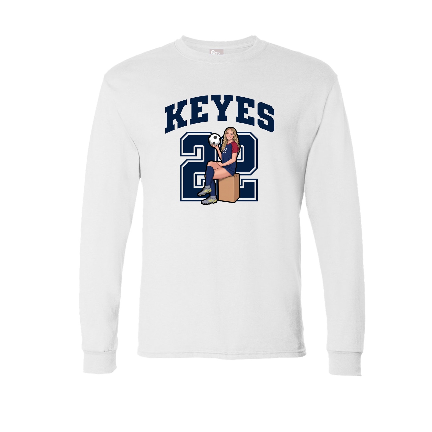 Long Sleeve Tee — Number in White