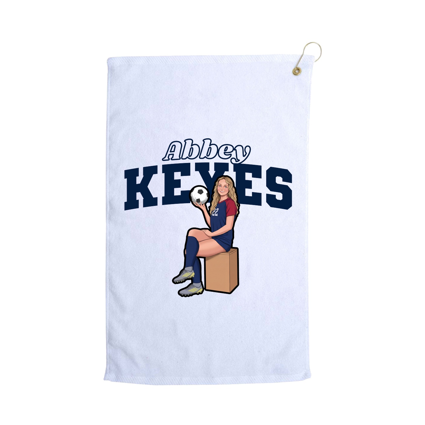 Golf Towel — Name Arch in White