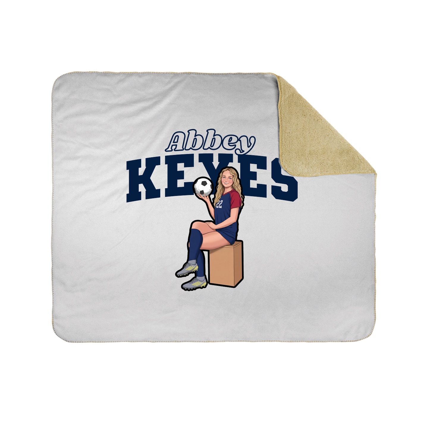 Throw Blanket — Name Arch in White