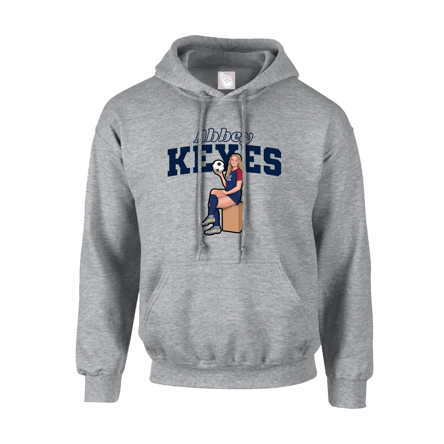 Hoodie — Name Arch in Grey