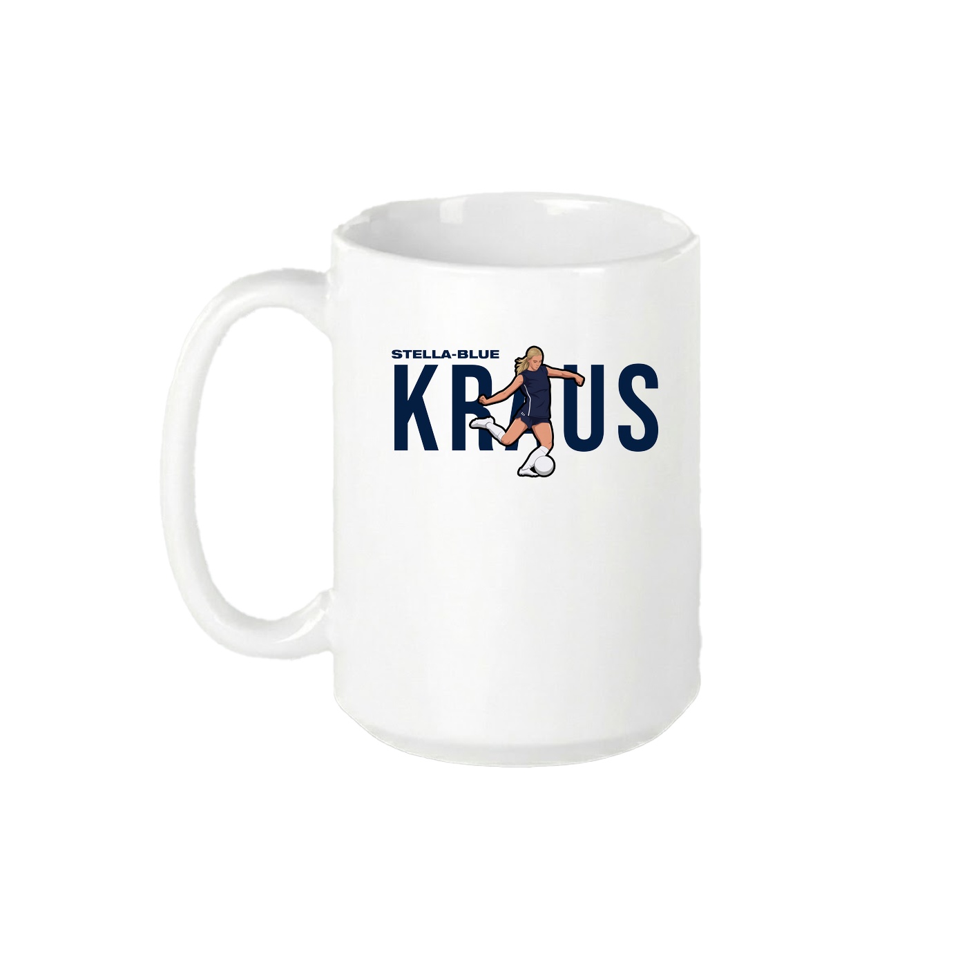 15oz Coffee Mug — Player Name in White