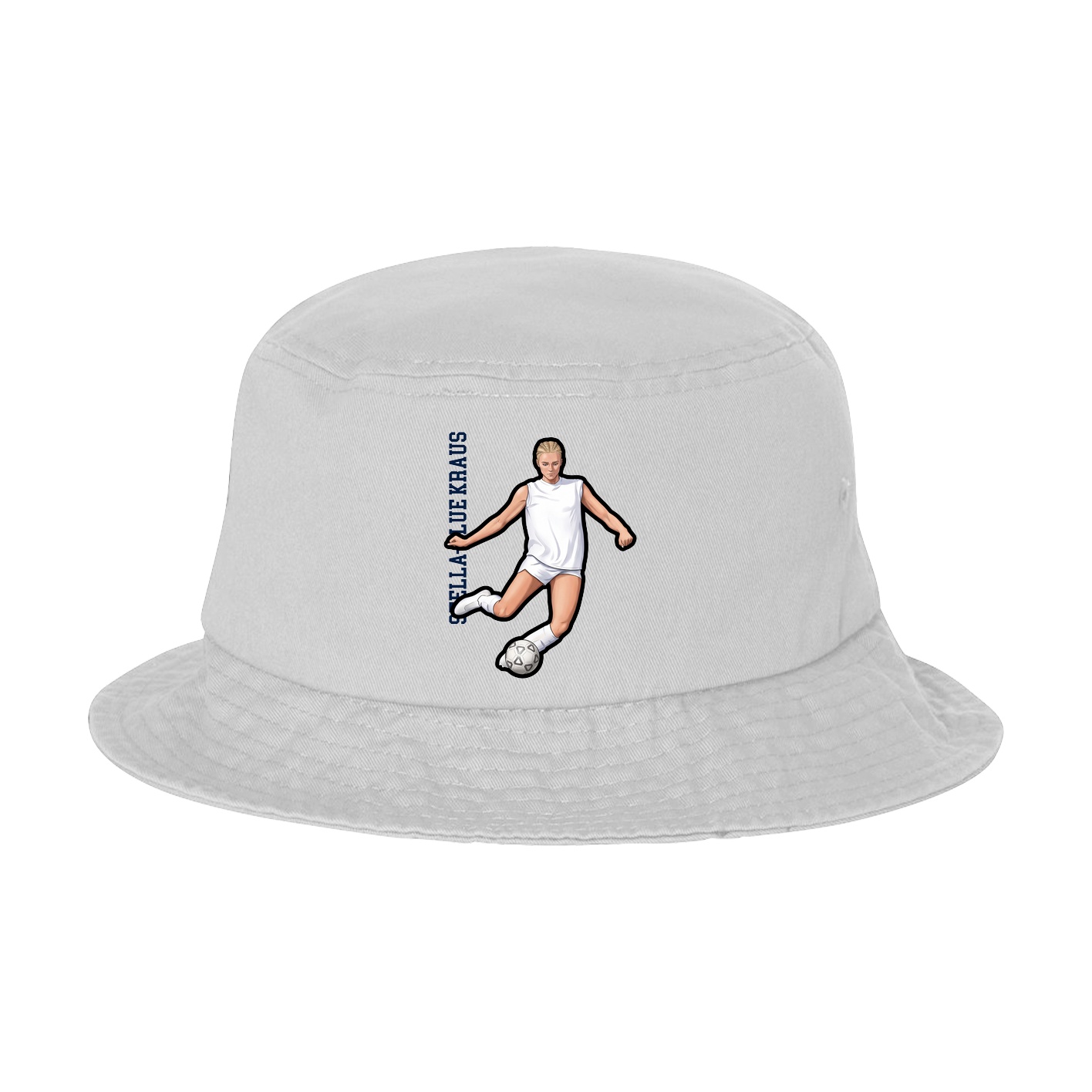 Bucket Cap — Name Vertical in White