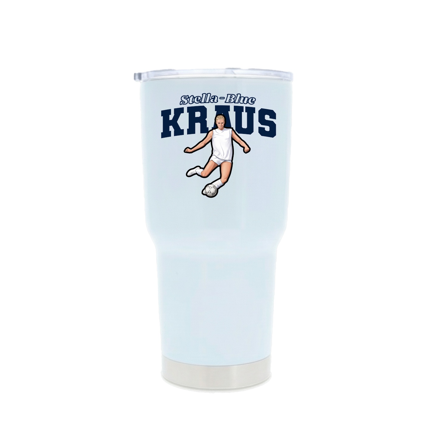 30oz Stainless Steel Tumbler — Name Arch in White