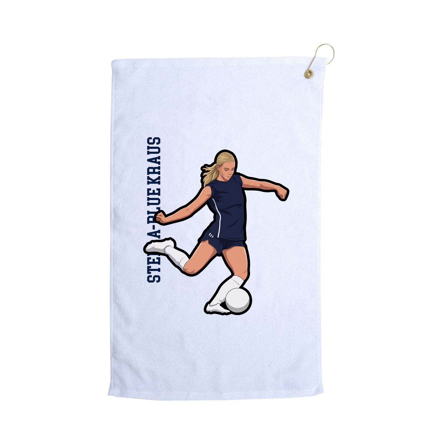 Golf Towel — Name Vertical in White