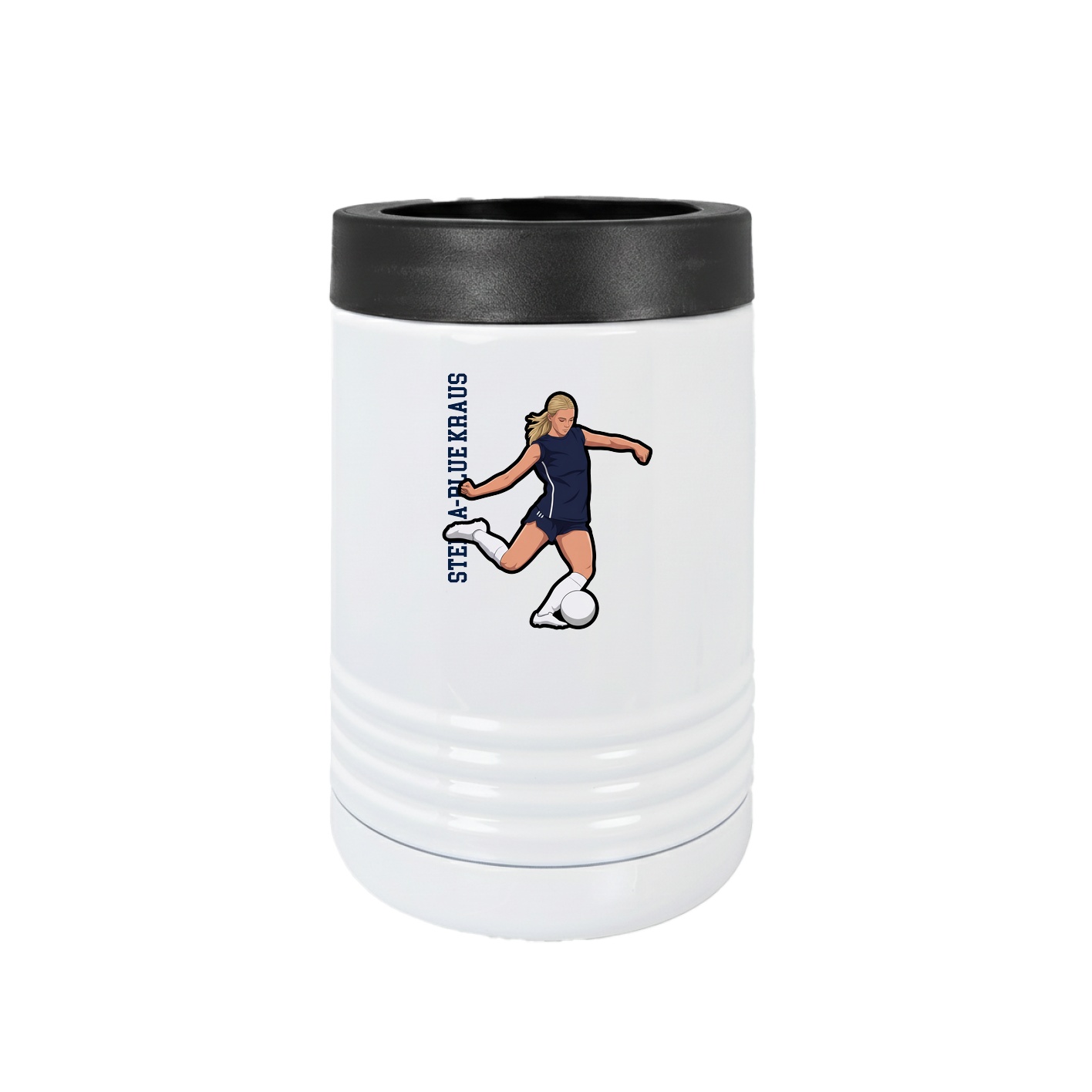 Beverage Holder — Name Vertical in White