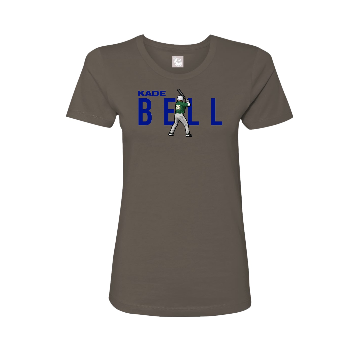 Fitted Women's Tee — Player Name in Grey
