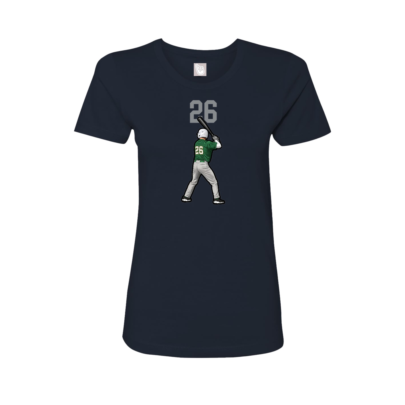Fitted Women's Tee — Number Top in Navy