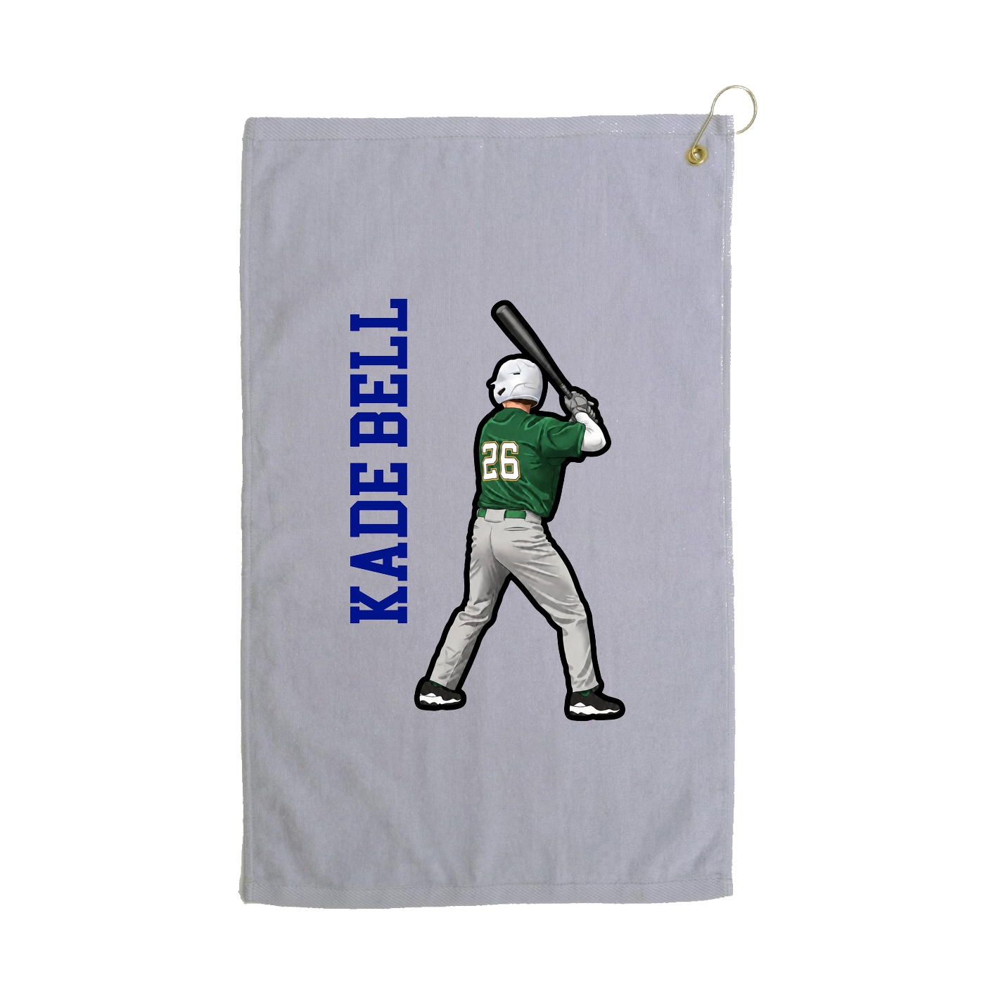 Golf Towel — Name Vertical in Grey