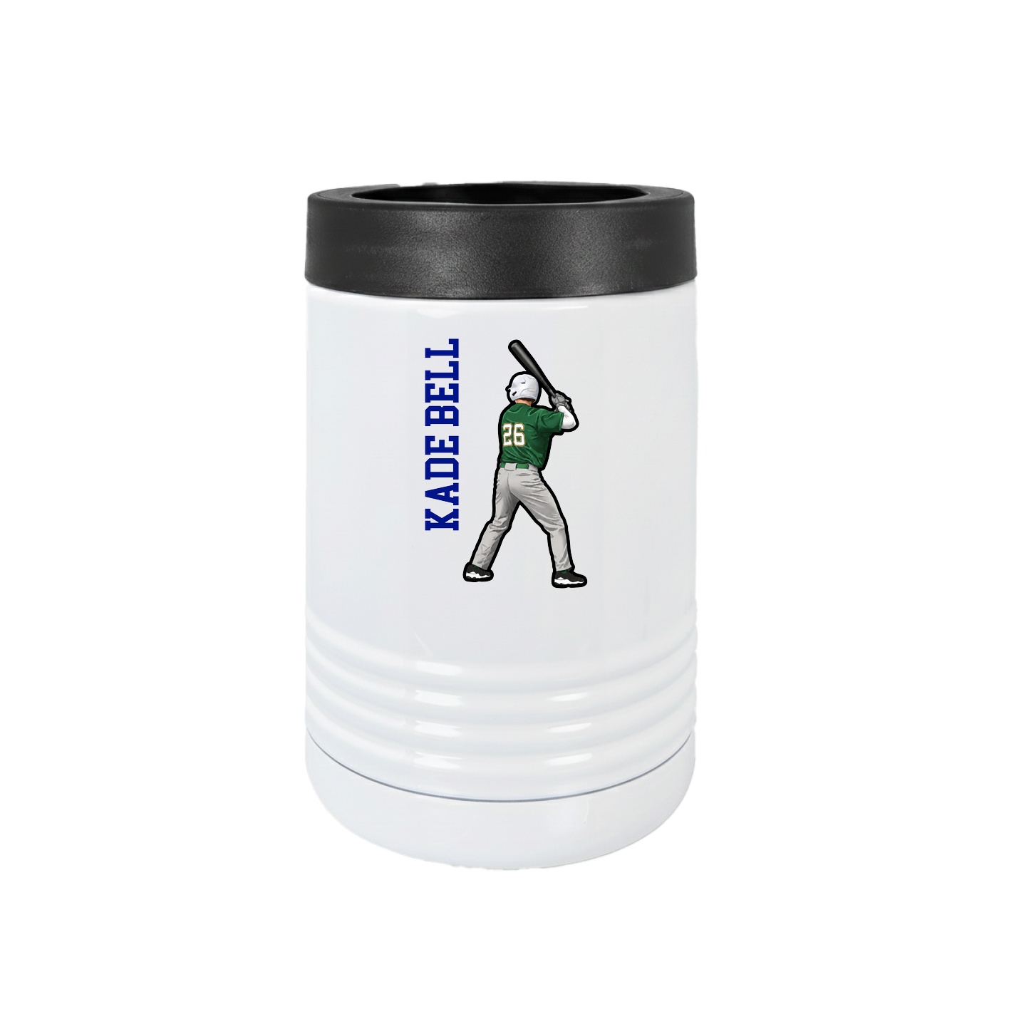 Beverage Holder — Name Vertical in White