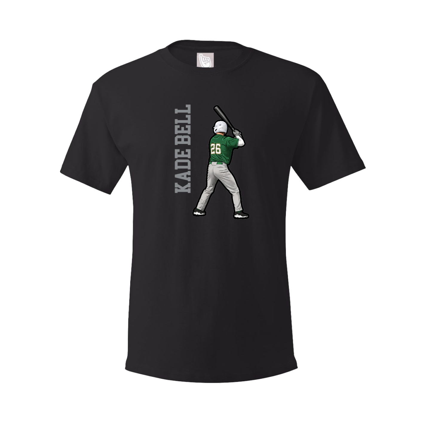 Youth Tee — Name Vertical in Black