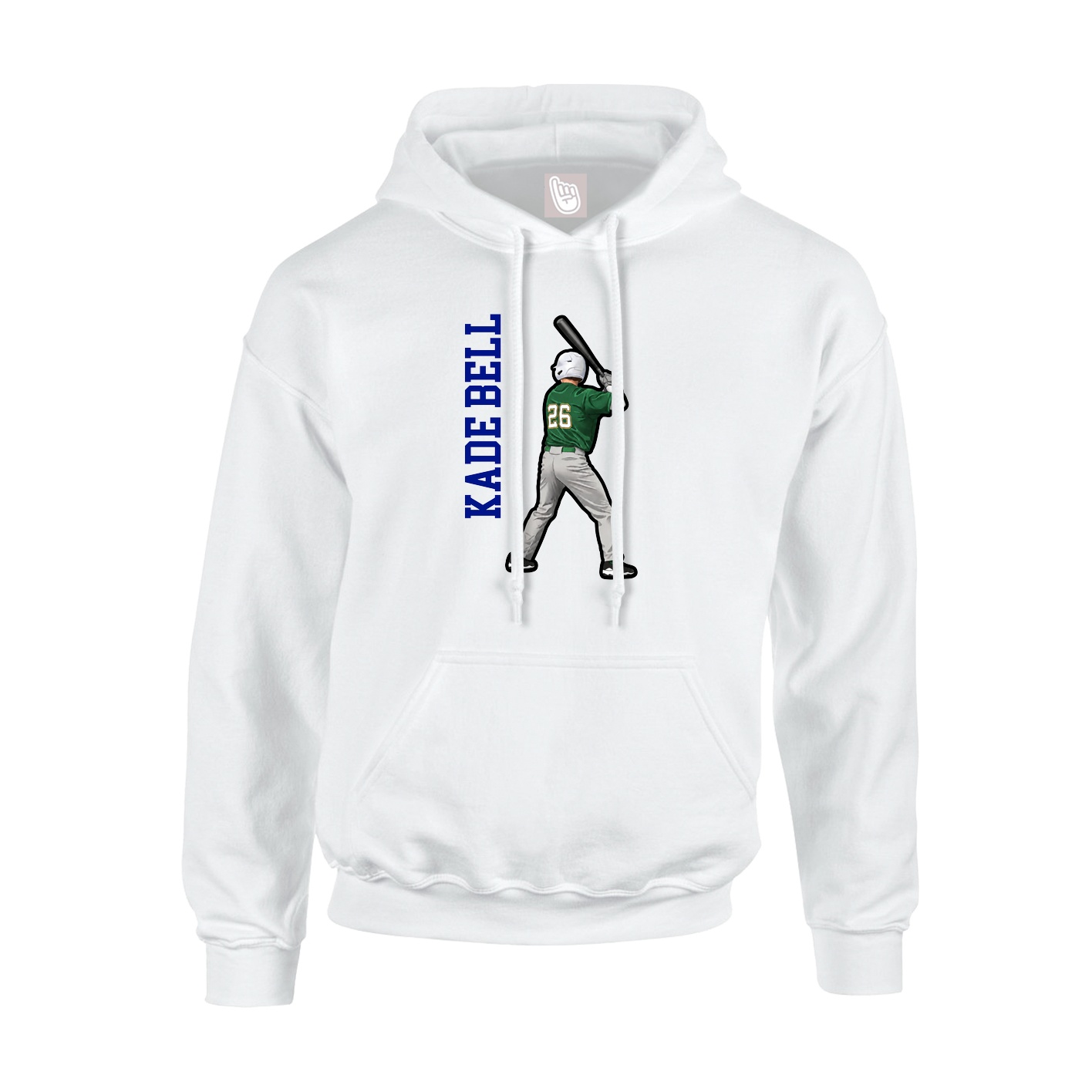 Hoodie — Name Vertical in White