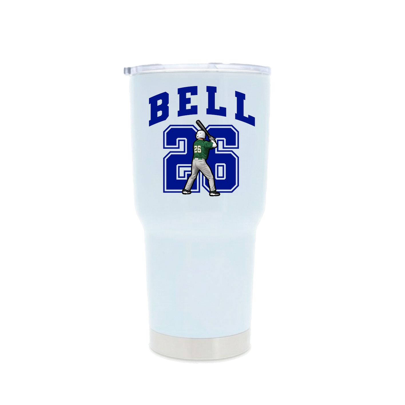 30oz Stainless Steel Tumbler — Number in White