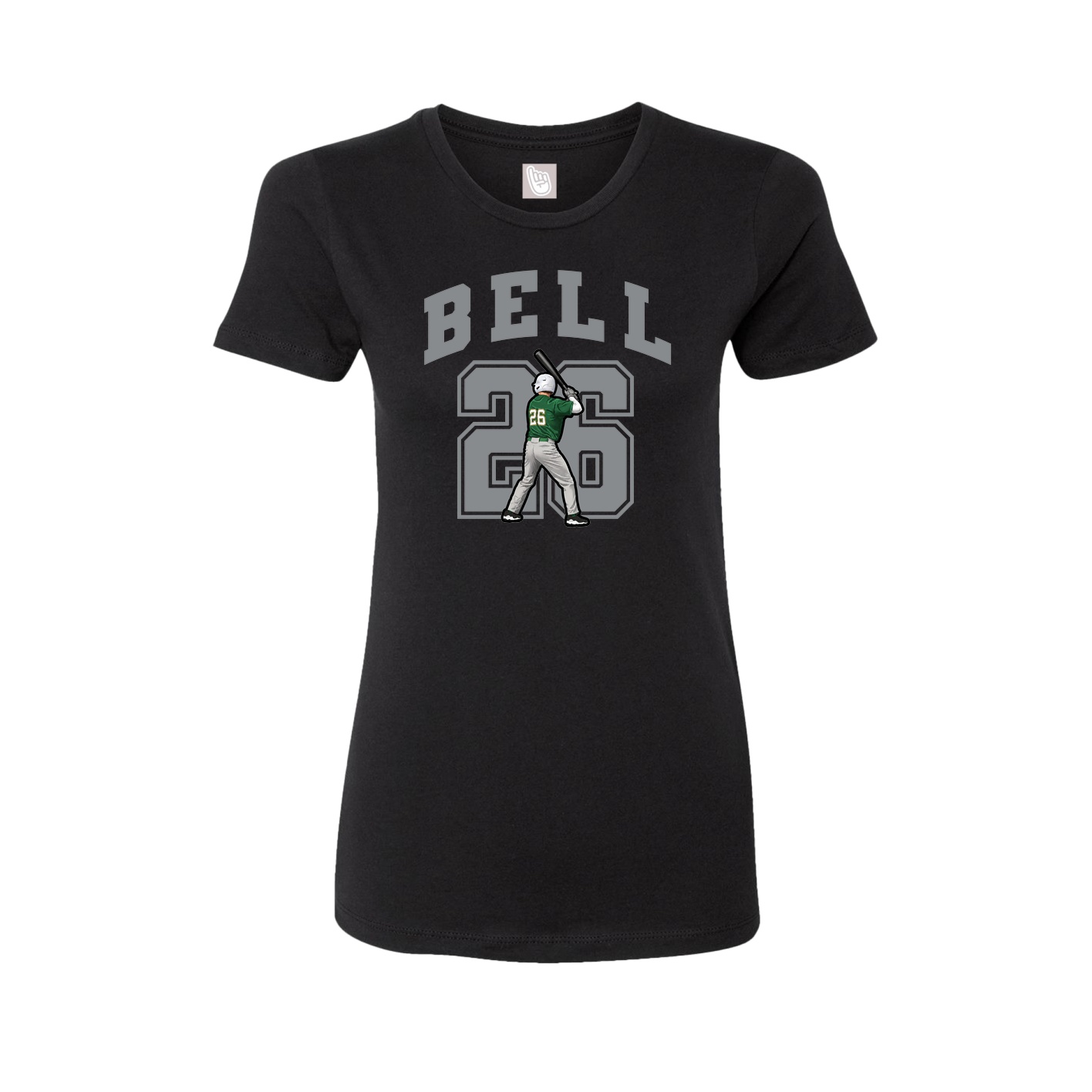 Fitted Women's Tee — Number in Black