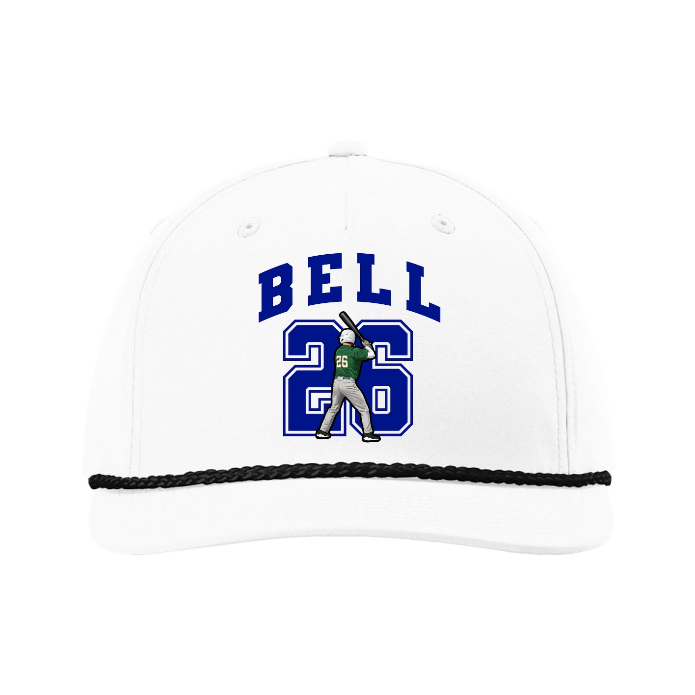 Five-Panel Classic Rope Cap — Number in White