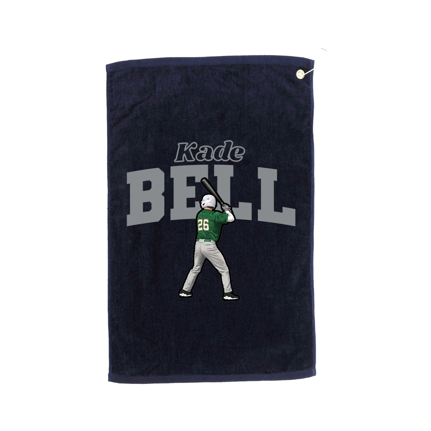 Golf Towel — Name Arch in Navy