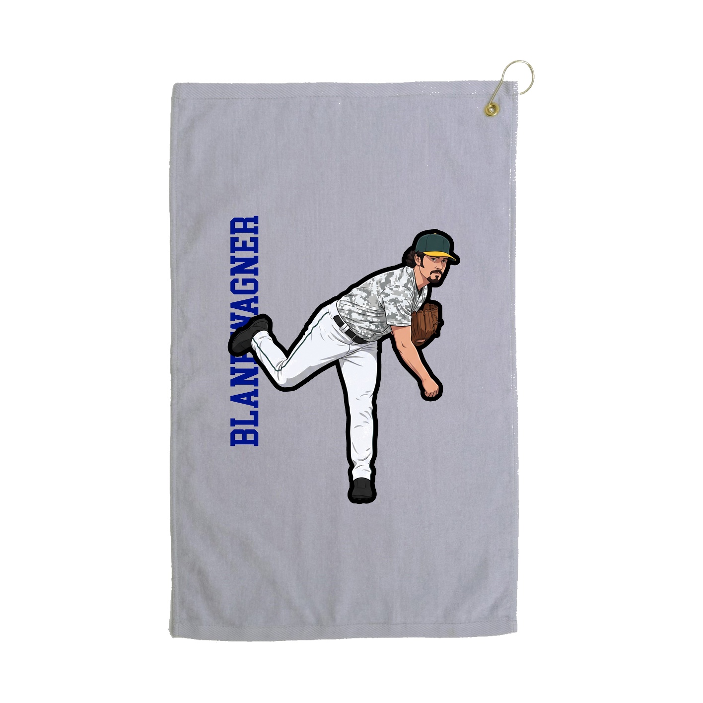 Golf Towel — Name Vertical in Grey