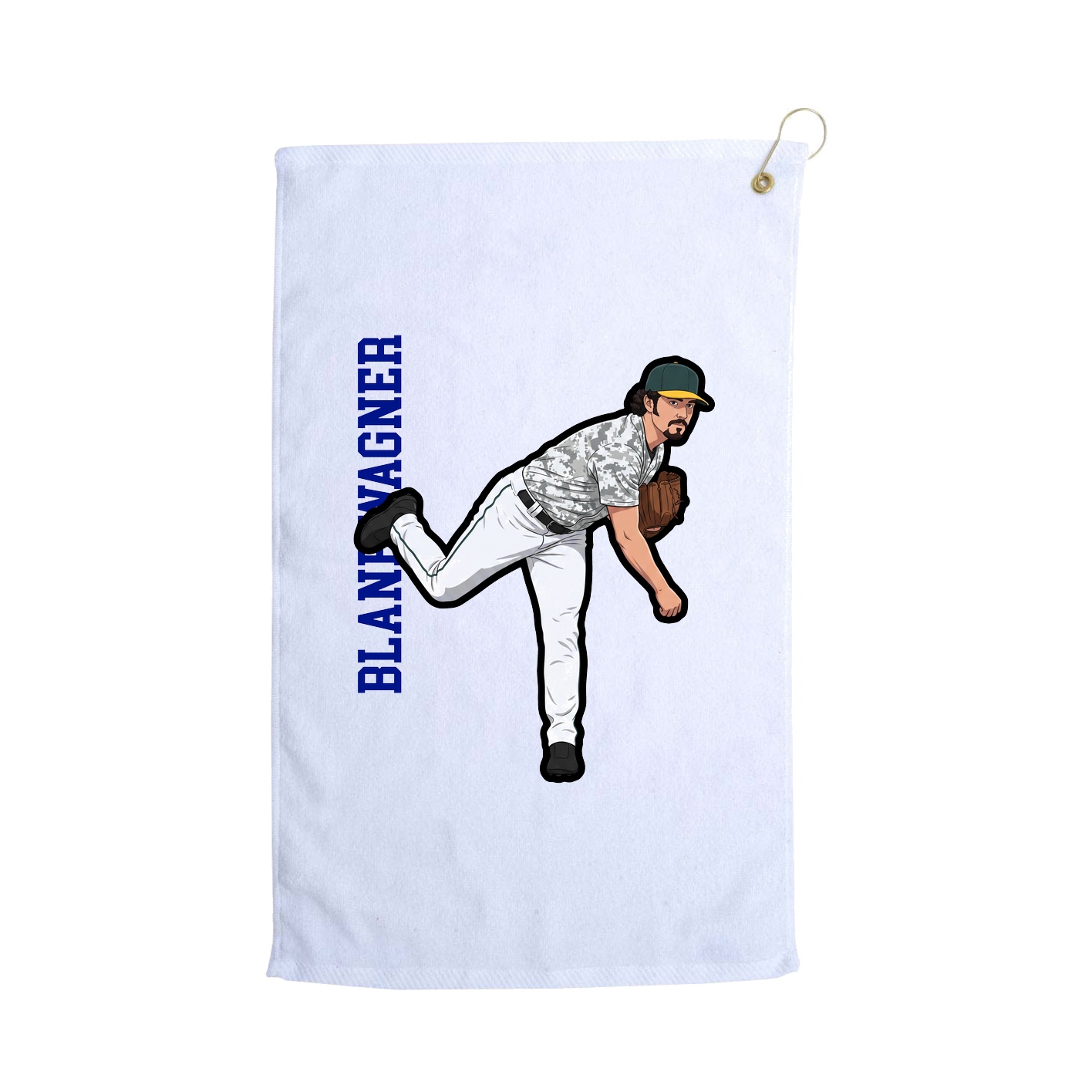 Golf Towel — Name Vertical in White