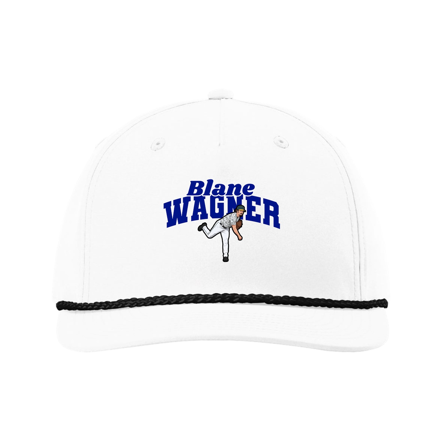 Five-Panel Classic Rope Cap — Signature Arch in White