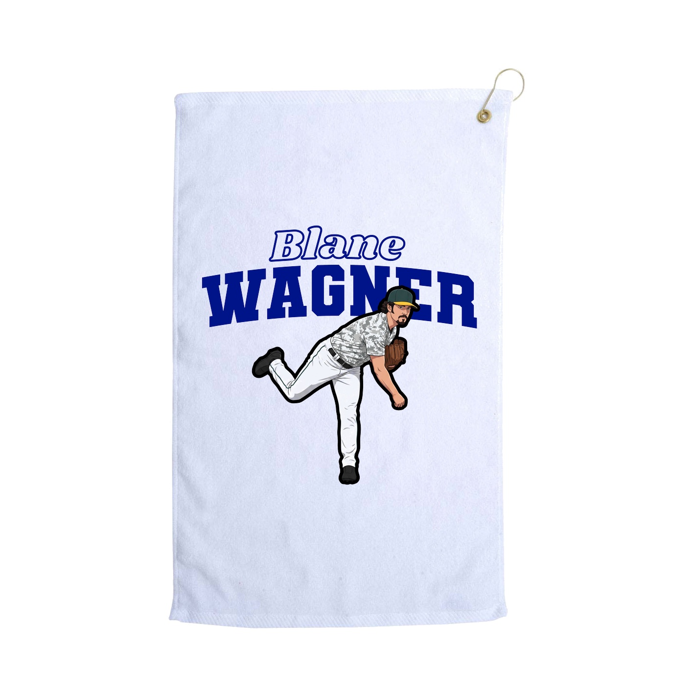 Golf Towel — Name Arch in White