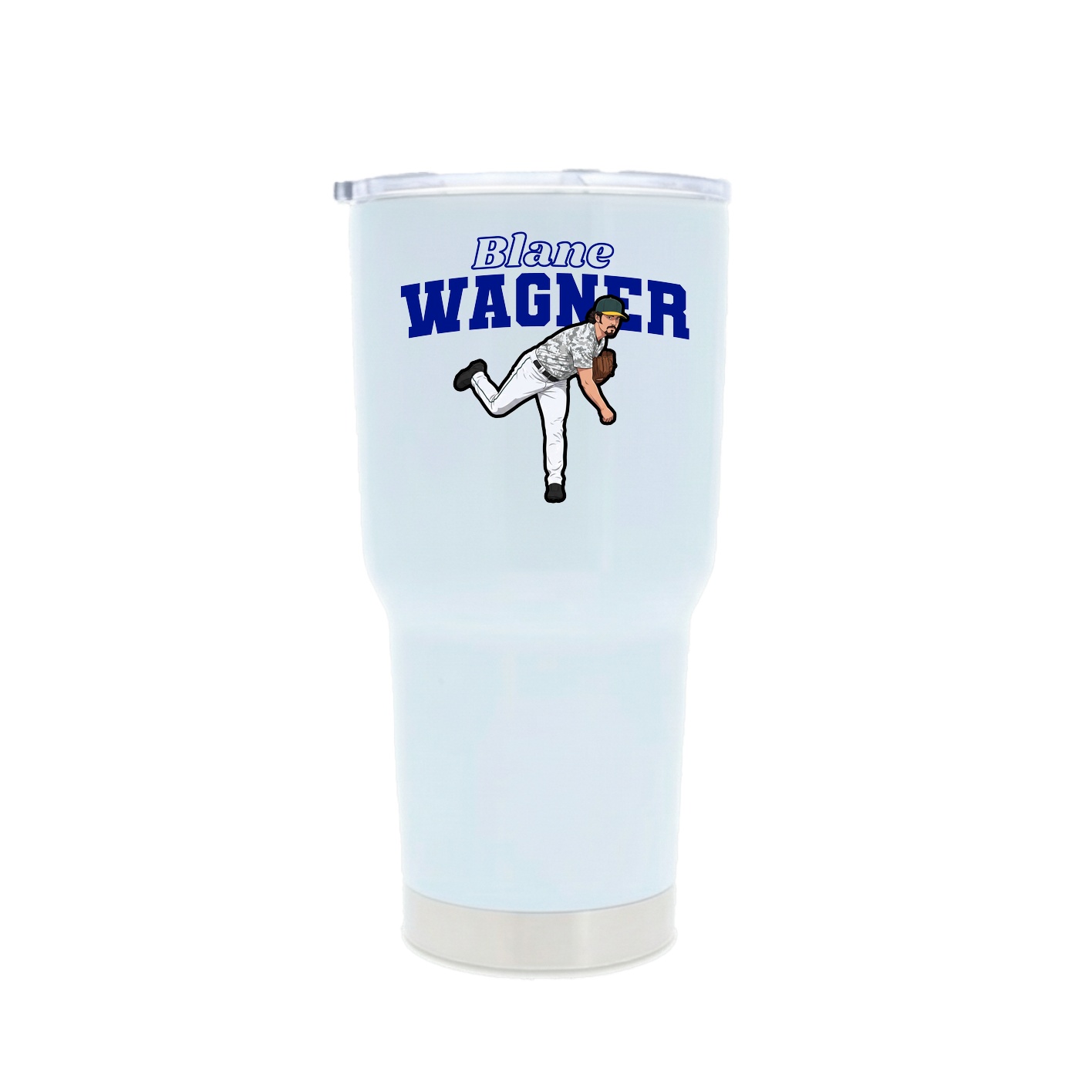 30oz Stainless Steel Tumbler — Name Arch in White