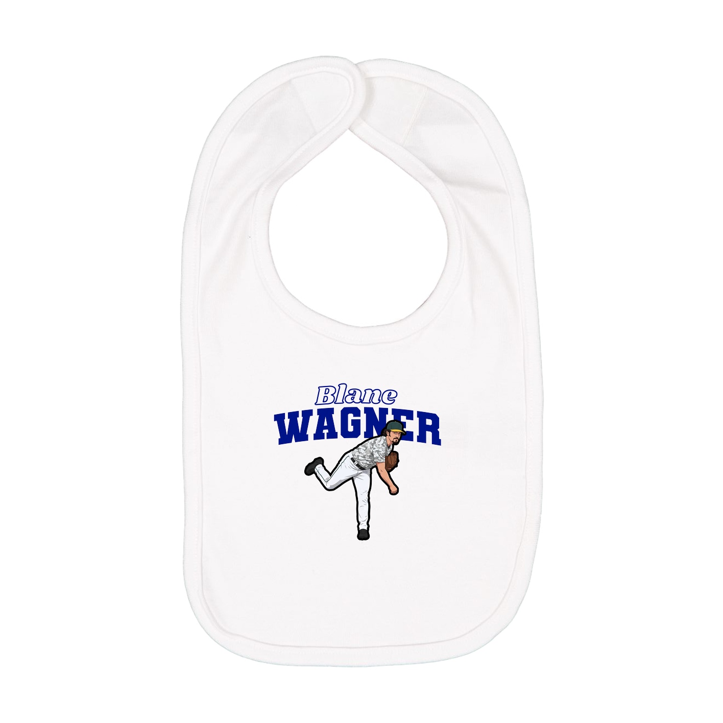 Infant Bib — Name Arch in White