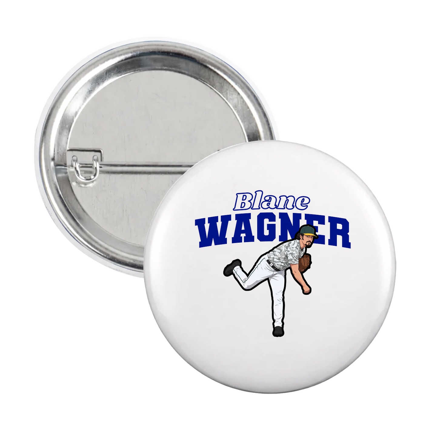 Game Day Button — Name Arch in White