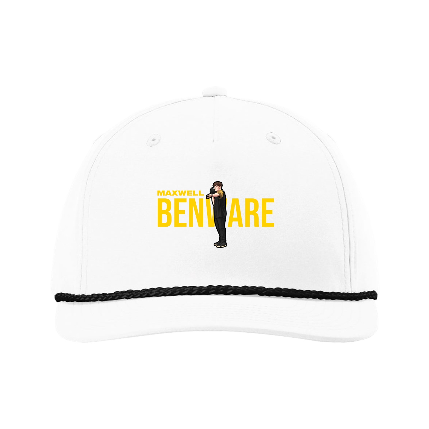 Five-Panel Classic Rope Cap — Player Name in White