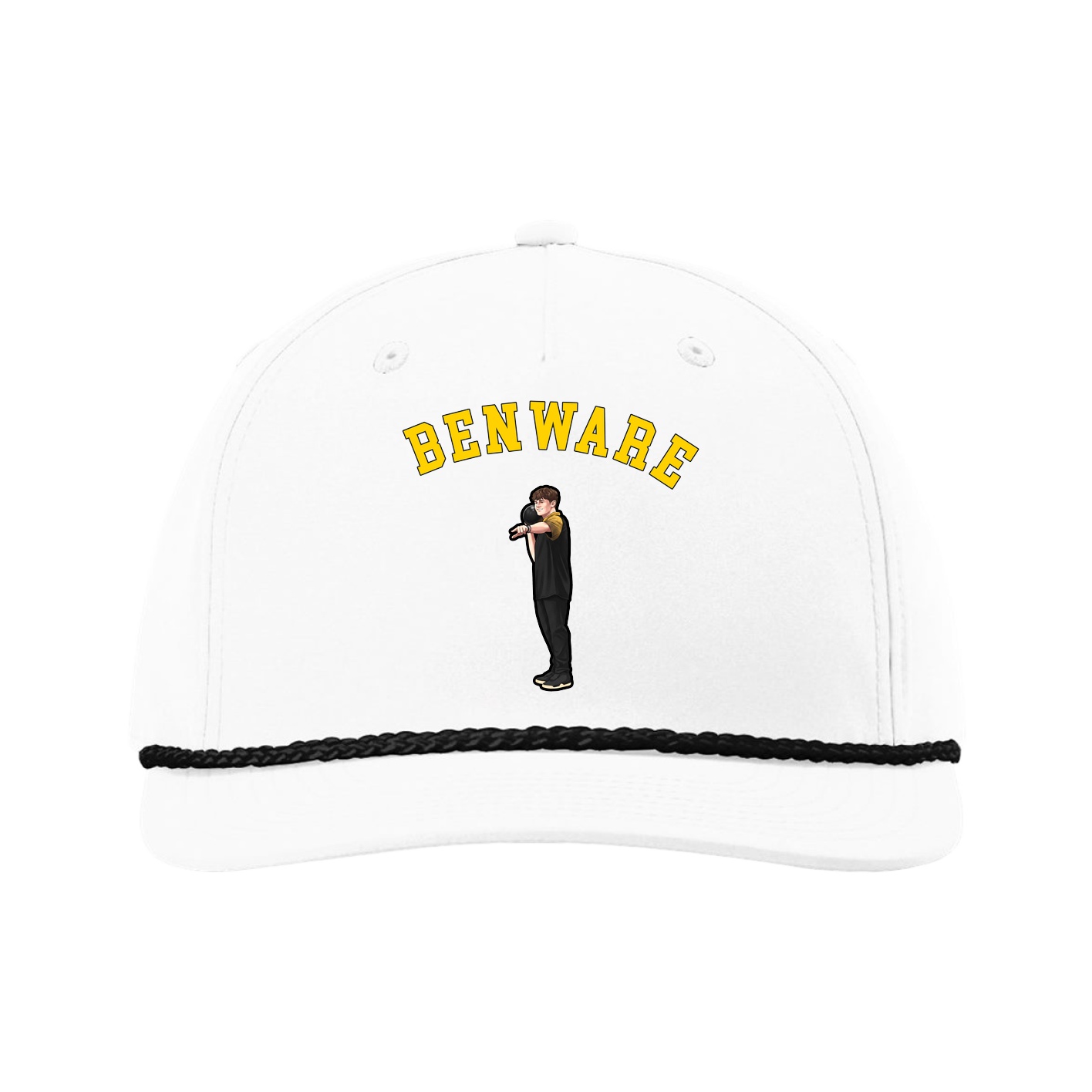 Five-Panel Classic Rope Cap — Shirsey Arch in White