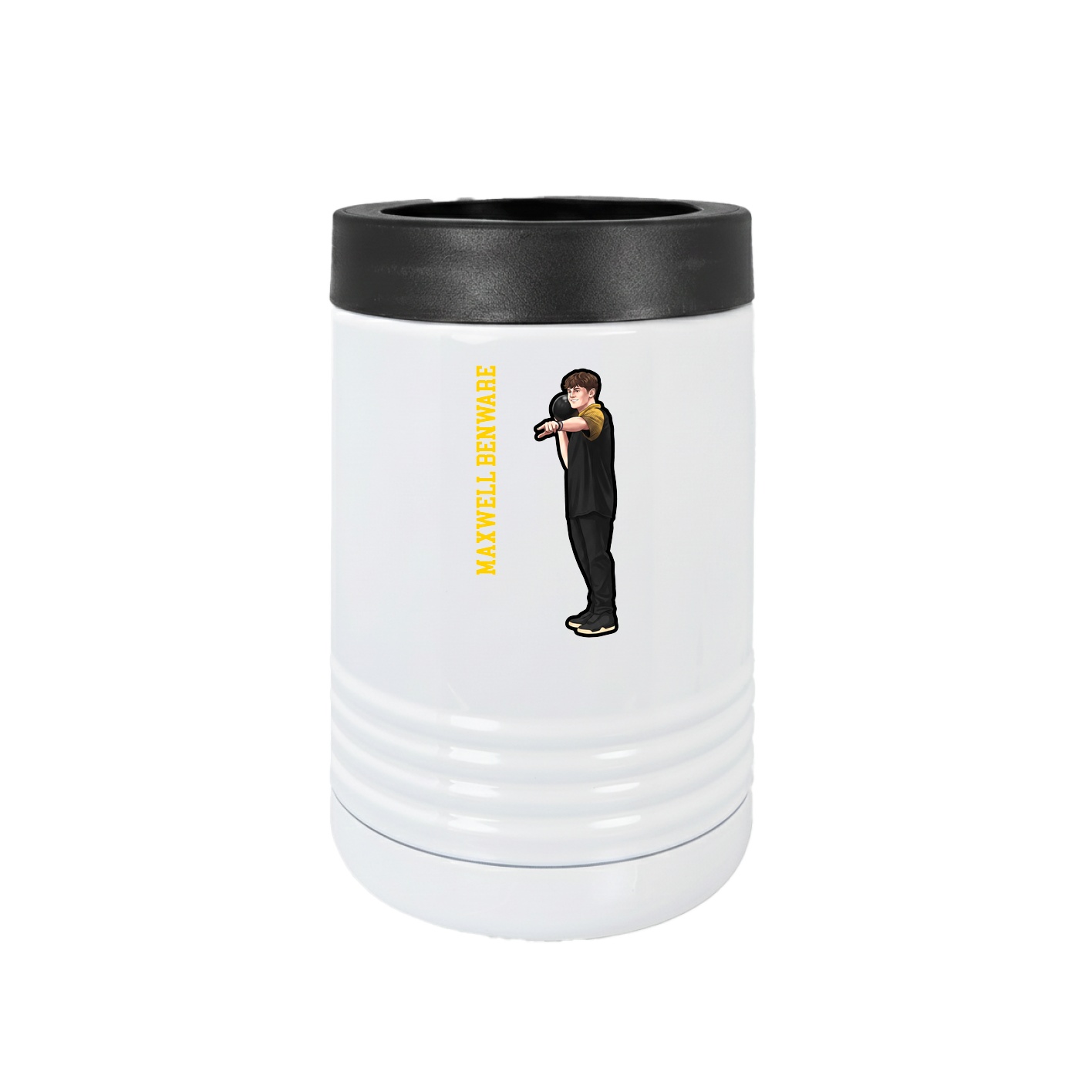 Beverage Holder — Name Vertical in White
