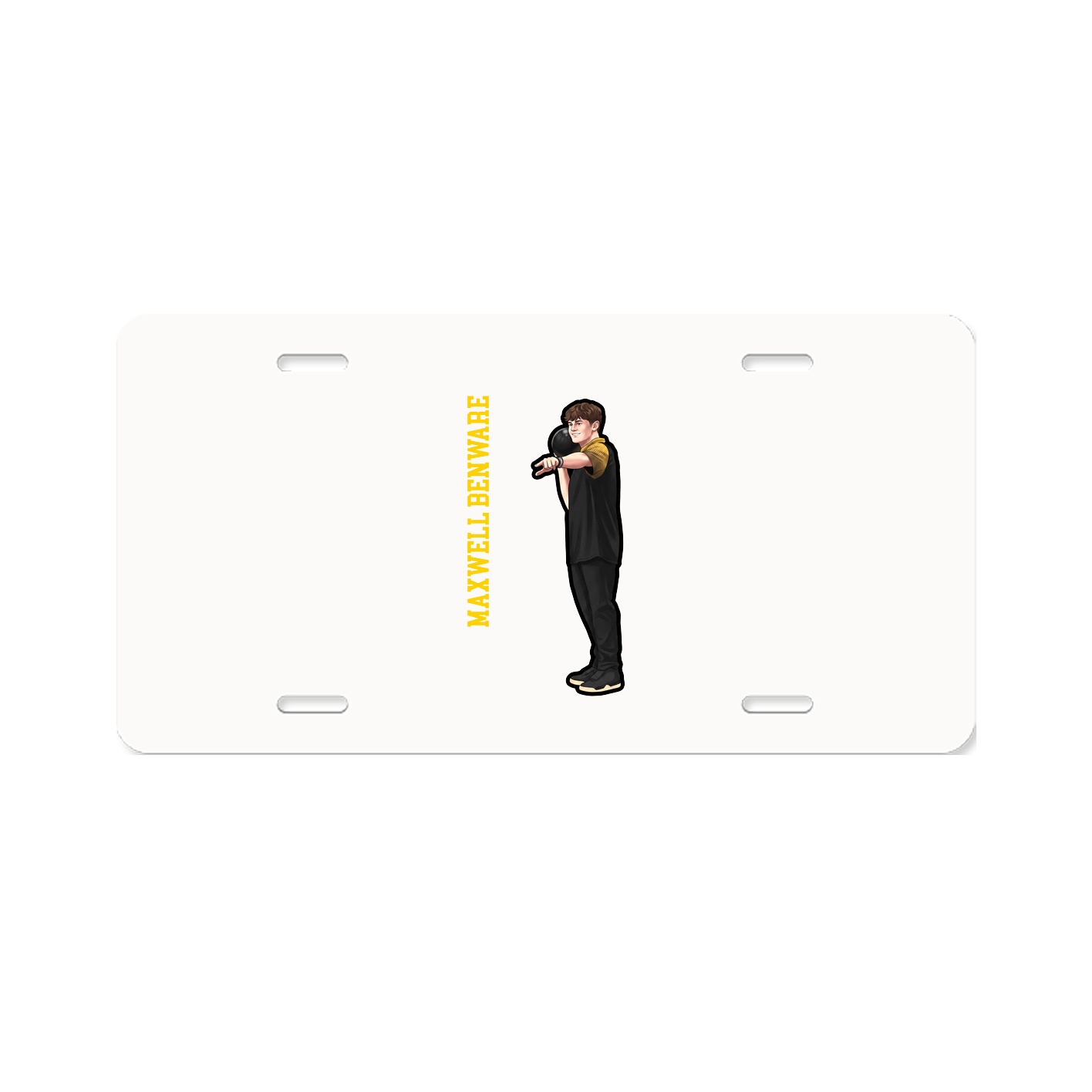License Plate — Name Vertical in Classic